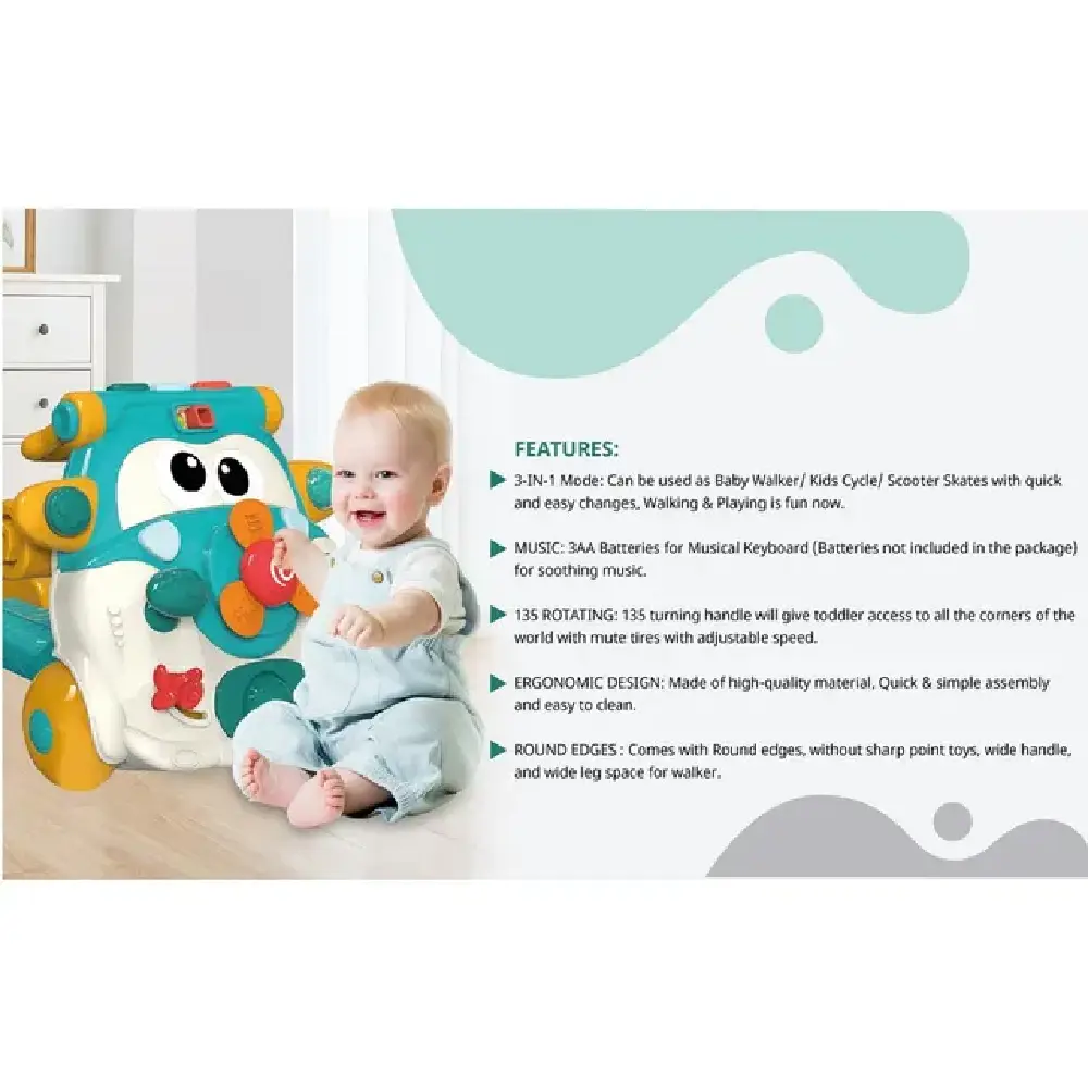 Teknum TK_3in1WA_GR 3 IN 1 Baby Walker Green - Image 7