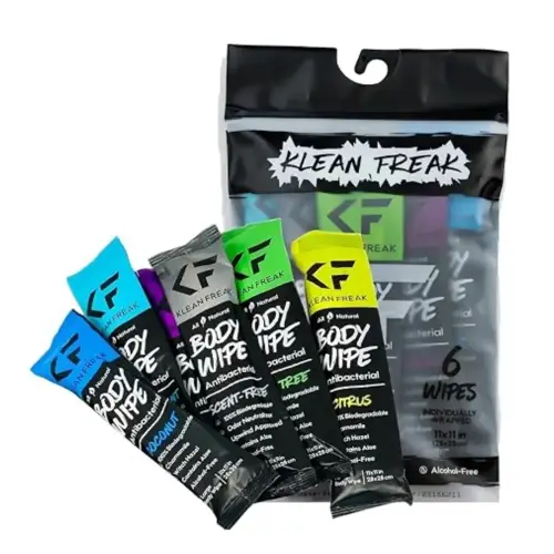 Klean Freak Body Wipes Trial Pack 6 Wipes, 1 Each of 6 Scents, Large Shower Wipes, Alcohol Free, Aloe and Witch Hazel, Mixed Scents - TRMX00 - Image 3