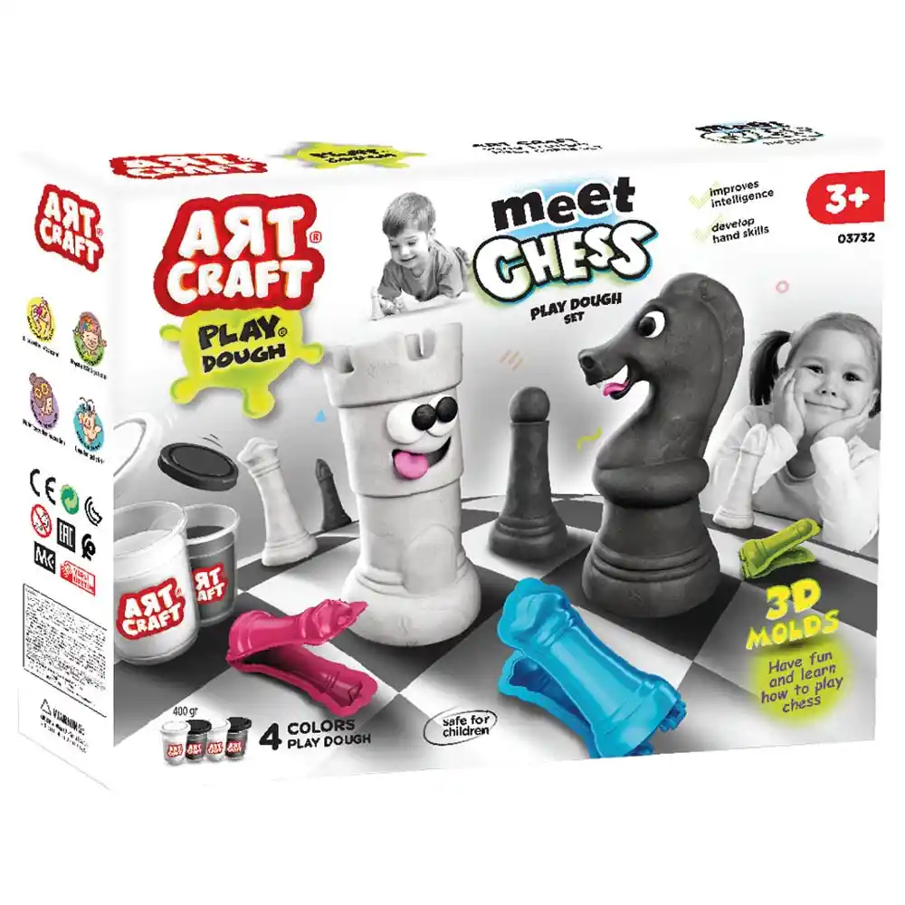 Dede Art Craft Meet Chess Modeling Play Dough 4 Pack 224g - DD03732