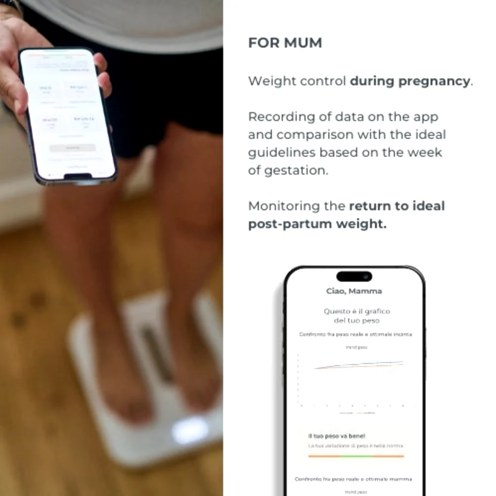 Nuvita PrimiPesi Mum & Baby Smart Scale, Pregnancy, Newborn & Postpartum Monitoring,  Accurate Measurements, White - NU-IBBS0002 - Image 7