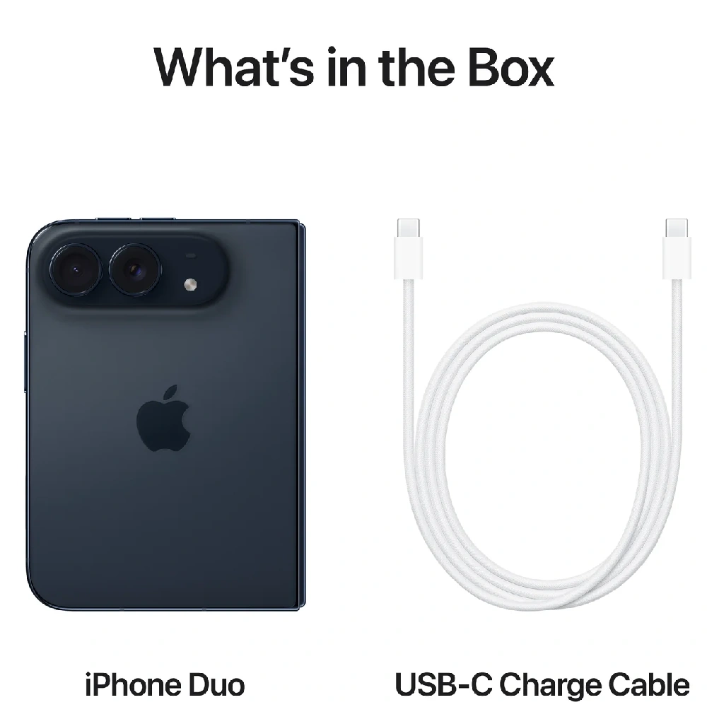 Apple iPhone Duo 1TB - 7.6 Inch Foldable Inner Display, 5.4 Inch Outer Display, A20 Pro Chip, 48MP Dual Fusion Camera, Night Sky - TDRA Version - Image 10
