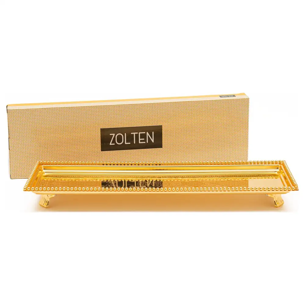 Zolten Silver Plated Rectangular Serving Tray, Gold, 80 cm - ZL2013906 - Image 3