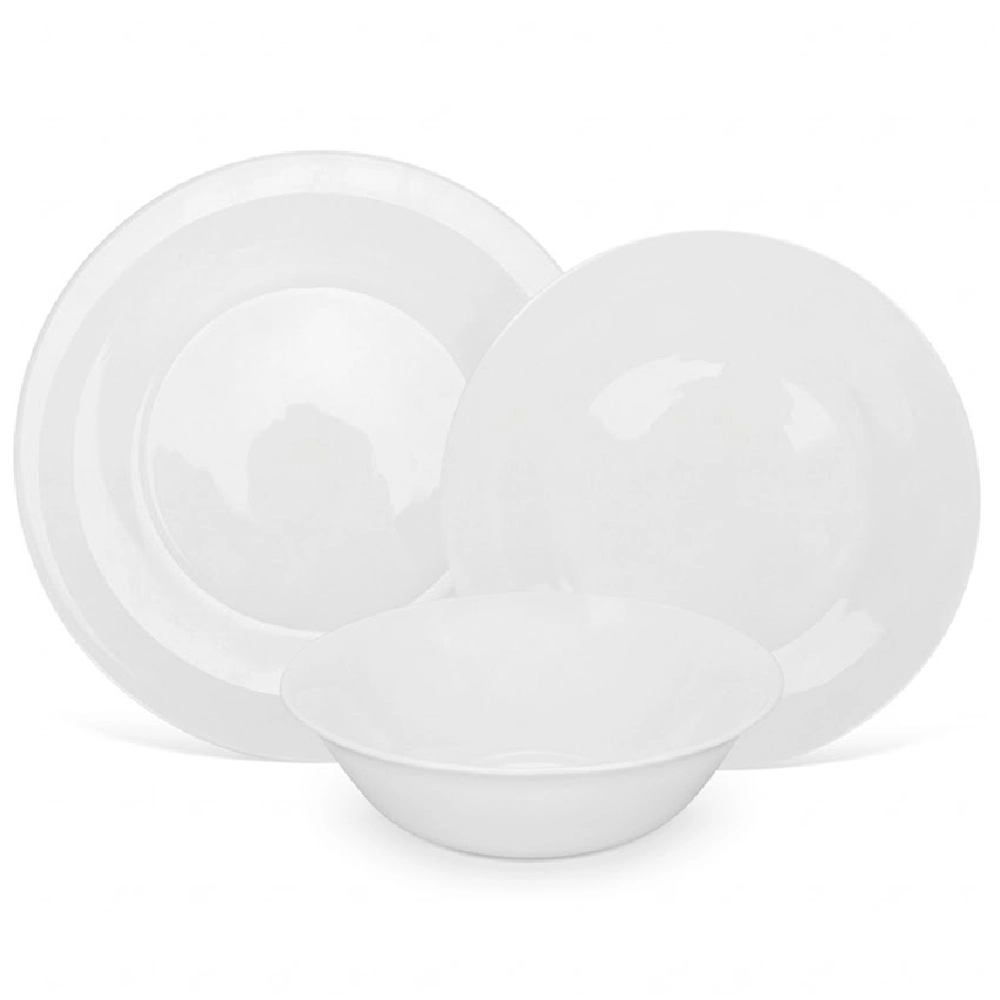 Fissman Dinnerware Set Felizia 12-Piece Opal Glass White - 200