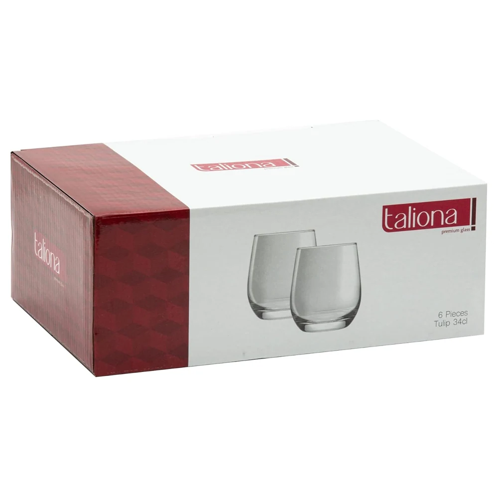 Taliona Tulip 6-Piece Clear Glass Old Fashioned Tumbler Set 34 cl - C6913868 - Image 3