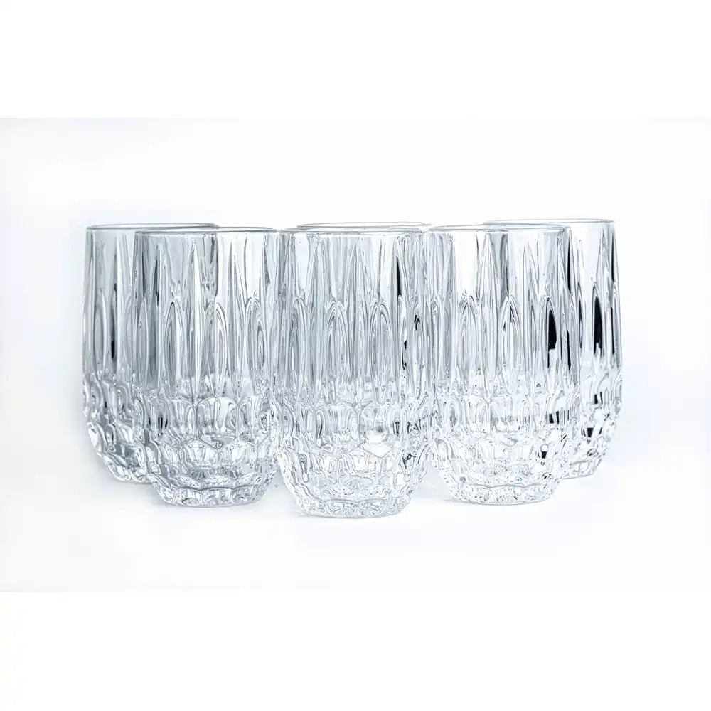 Taliona Flora 6-Piece Clear Glass Highball Tumbler Set 35 cl - C6913812