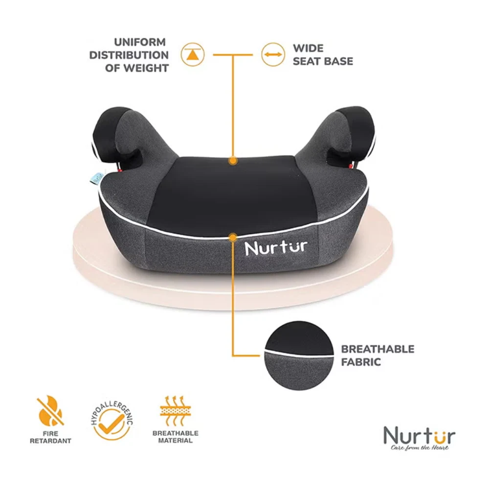Nurtur Enzo Kids Booster Car Seat Arm Rest Blow Up Narrow Backless Design For Travel - ZY13A-NR5 - Image 3