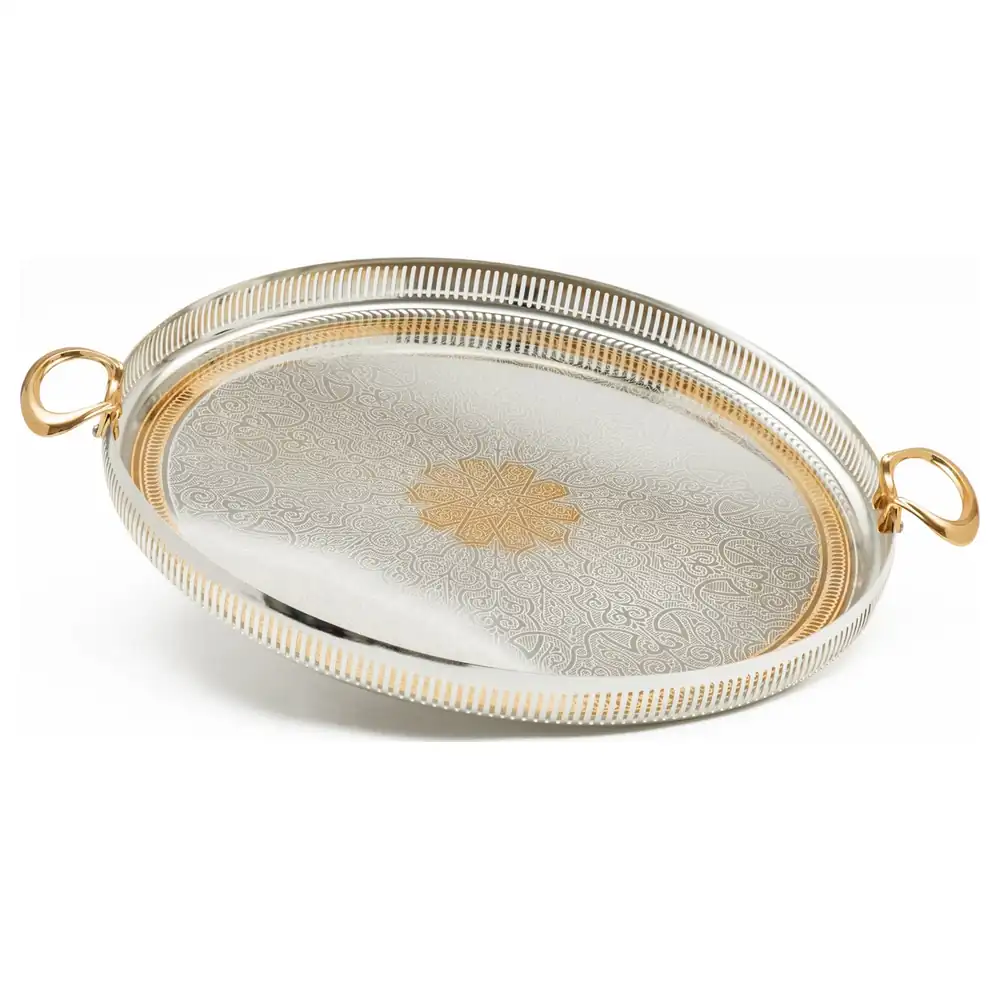 Zolten Silver Plated Round Serving Tray, 51 cm - ZL2013925