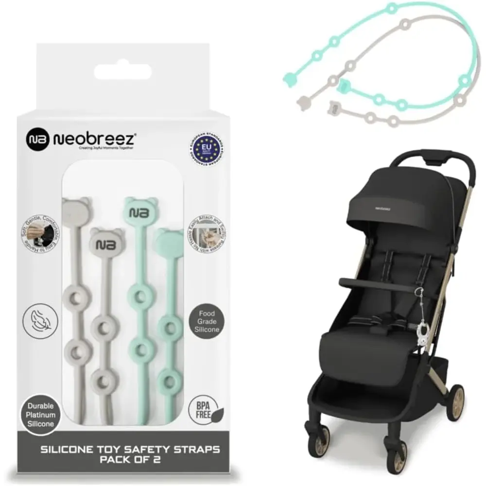 Neobreez Silicone Strap For Pacifiers Toys Teethers And Bottles Pack Of 2 - NBR150
