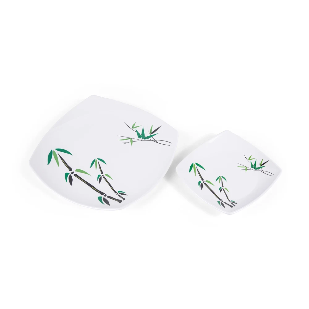 Hoover Green Lightweight Melamine Square Dinner Set 34-Piece with Smooth Wipe-Clean Surface - HVR34DSGB - Image 6