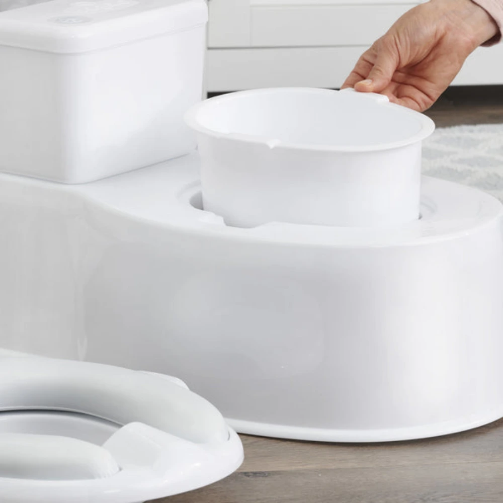 Regalo My Little Potty Training Toilet for Toddlers, 17.02 x 10.32 x 13.89 inches, Realistic Design with Flush Sound, Removable Seat and Bowl, Built-in Wipes Holder, White - 0500 DS