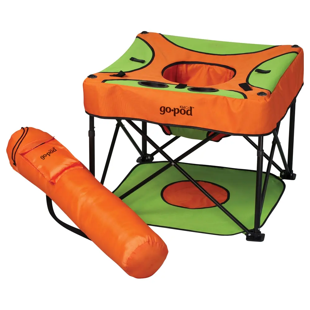 KidCo Go-Pod Portable Baby Activity Seat with Floor Pad, Adjustable Heights, Snack and Drink Holders, Sorbet - P7001