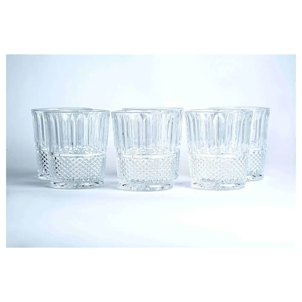 Taliona Diamond 6-Piece Clear Glass Old Fashioned Tumbler Set 32 cl - C6913815 - Image 8