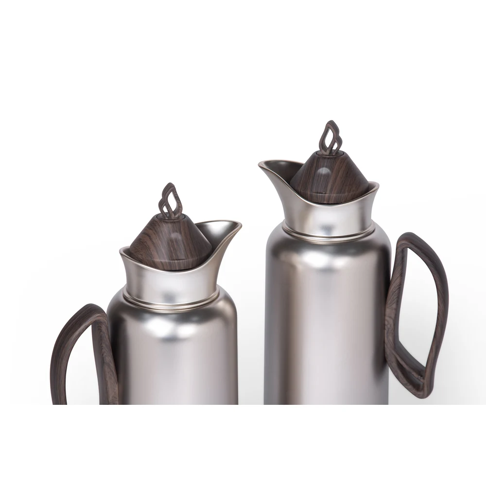 Zolten Eterna Wenge 2-Piece Dishwasher-Safe Stainless Steel Vacuum-Insulated Flask Set, 0.7 L + 1 L - ZL1714712 - Image 3