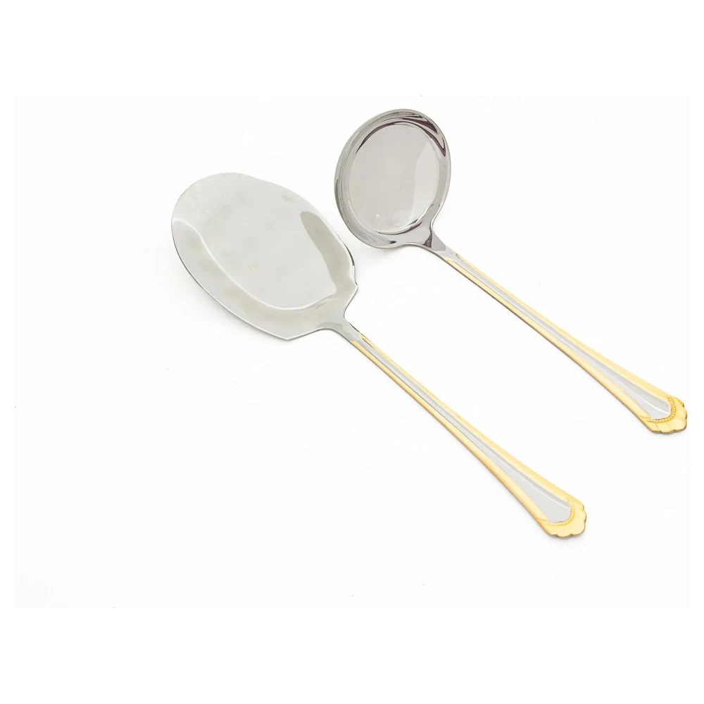Zolten Drape Stainless Steel 32-Piece Cutlery Set with Stand Gold with Mirror Finish - ZL0713847 - Image 3