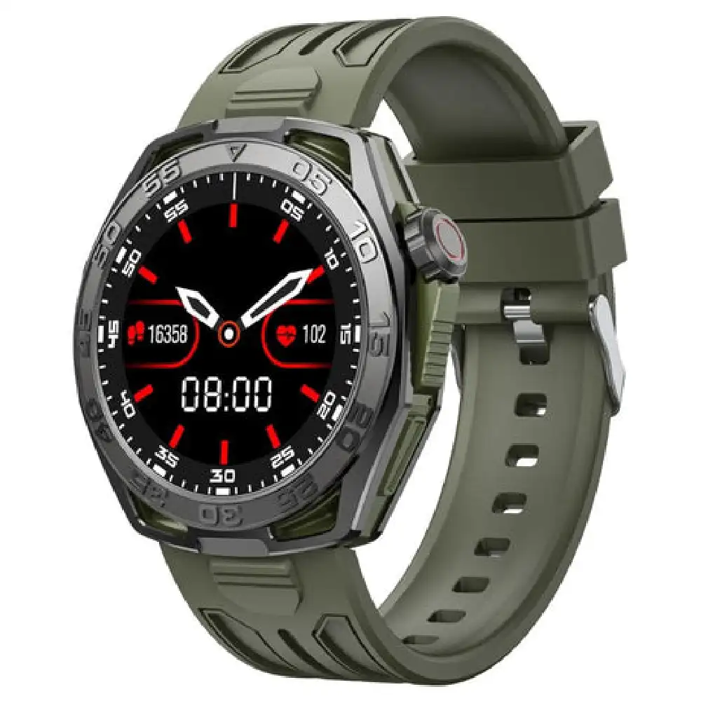 Telux Vital Bluetooth Calling Watch with 1.43 Inch AMOLED Screen, 410mAh Battery (10 Days Use), AI Voice Assistant, and IP68 Rating (Green) - TX.VITAL.GN