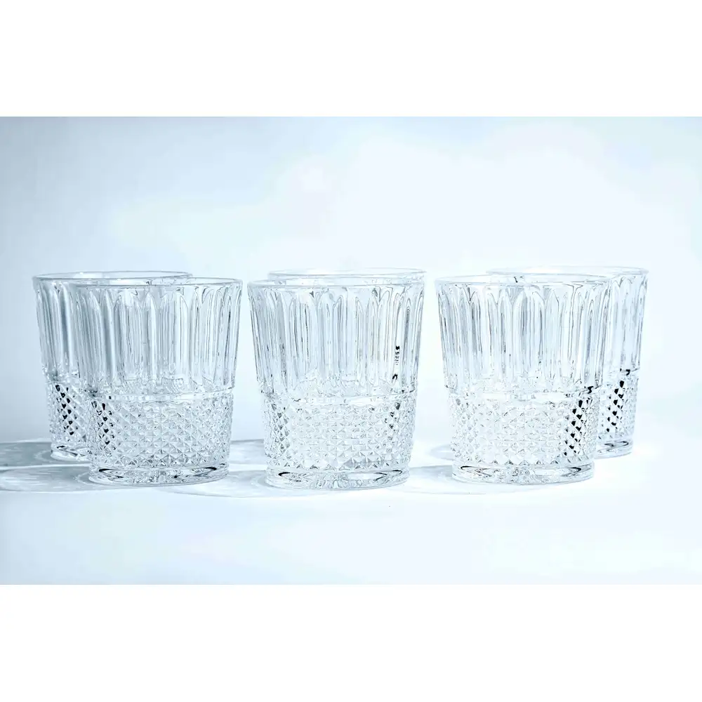 Taliona Diamond 6-Piece Clear Glass Old Fashioned Tumbler Set 32 cl - C6913815 - Image 2