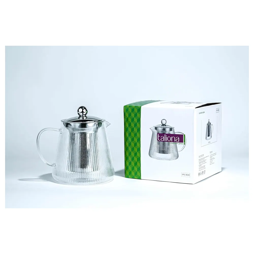 Taliona Volcano Borosilicate Glass Tea Pot with Stainless Steel Filter & Lid 800 ml - TL2213837 - Image 3