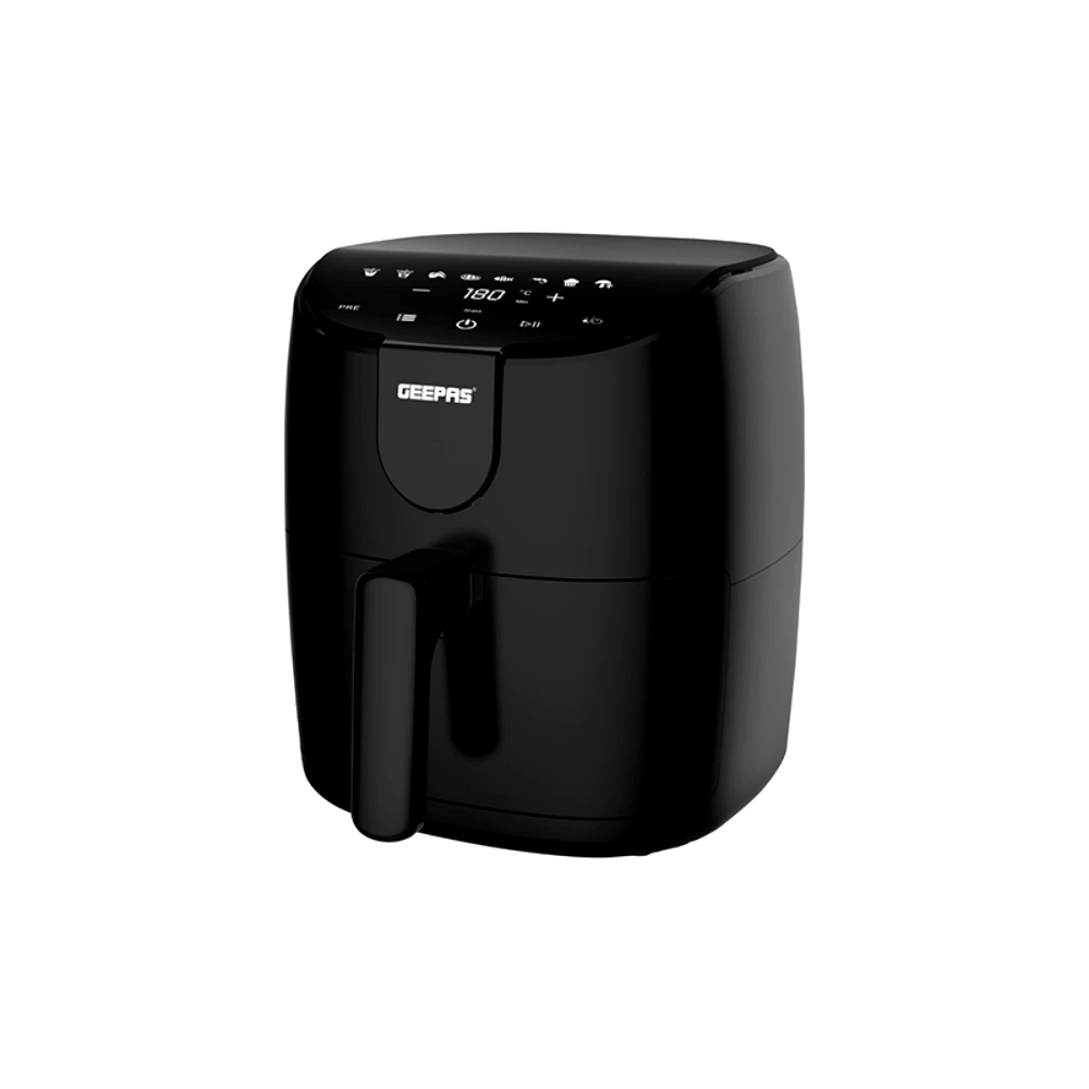 Geepas 4L Air Fryer, 1300W, Vortex Frying Technology, Non-Stick Basket, Adjustable 140-degree celsius Temperature, 60-Minute Timer, Dual Control Knobs - GAF37538