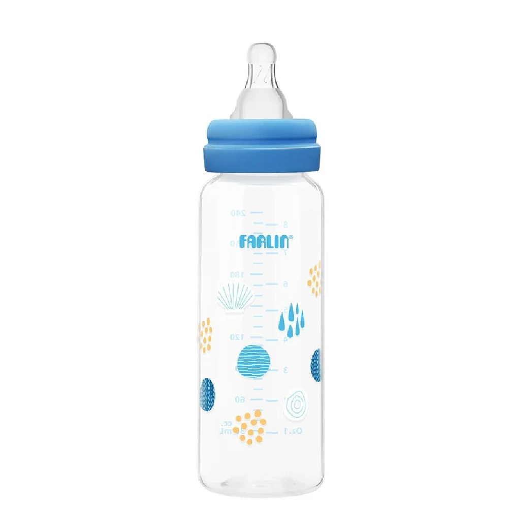 Farlin Standard Neck Polypropylene Baby Feeding Bottle Blue 240ml - AB-41023 B - Image 2