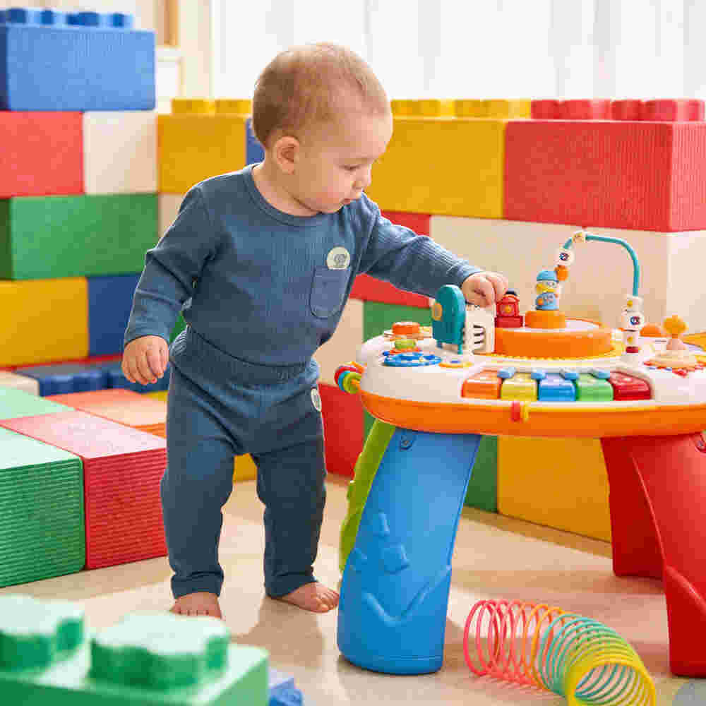 Babies Basic Ribbed Cotton Long Sleeves Top and Bottom - Set of 3 6-12 Months Multi Color M725-LO-MIX-6-12-6PC - Image 4