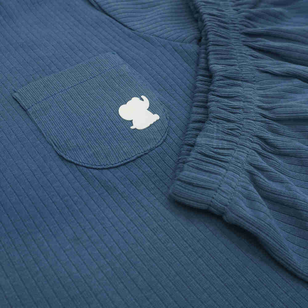 Babies Basic Ribbed Cotton Short Sleeves T-shirt and Plain Shorts Set 12-18 Months Blue M723-TO-BLU-12-18-2PC - Image 2