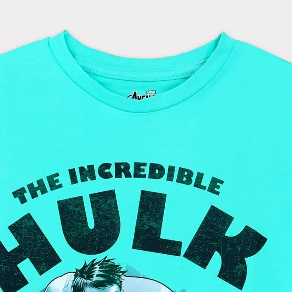 Marvel The Incredible Hulk Boys T-Shirt, Cotton Lycra Stretch, Crew Neck Short Sleeve, Casual Wear, 3-4 Years, Sky Blue - TU22629-3-4Y - Image 3