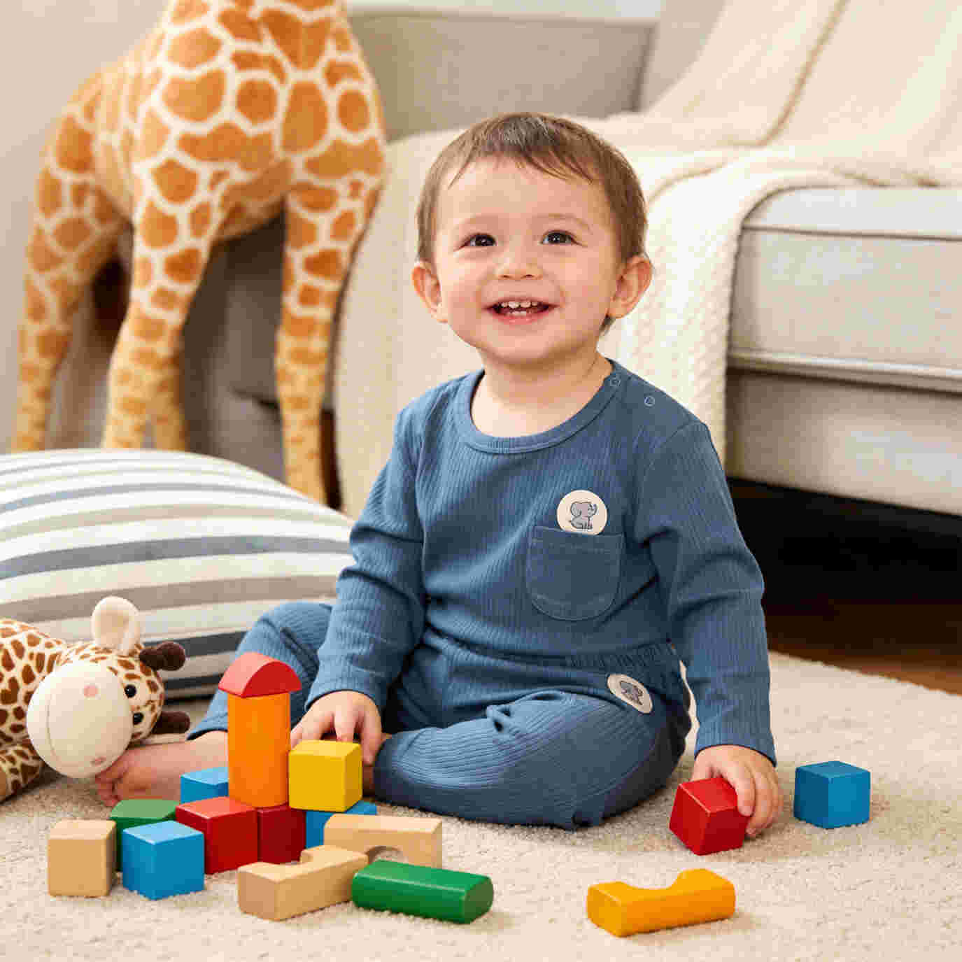 Babies Basic Ribbed Cotton Long Sleeves Top and Bottom - Set of 3 0-3 Months Multi Color M725-LO-MIX-0-3-6PC - Image 7