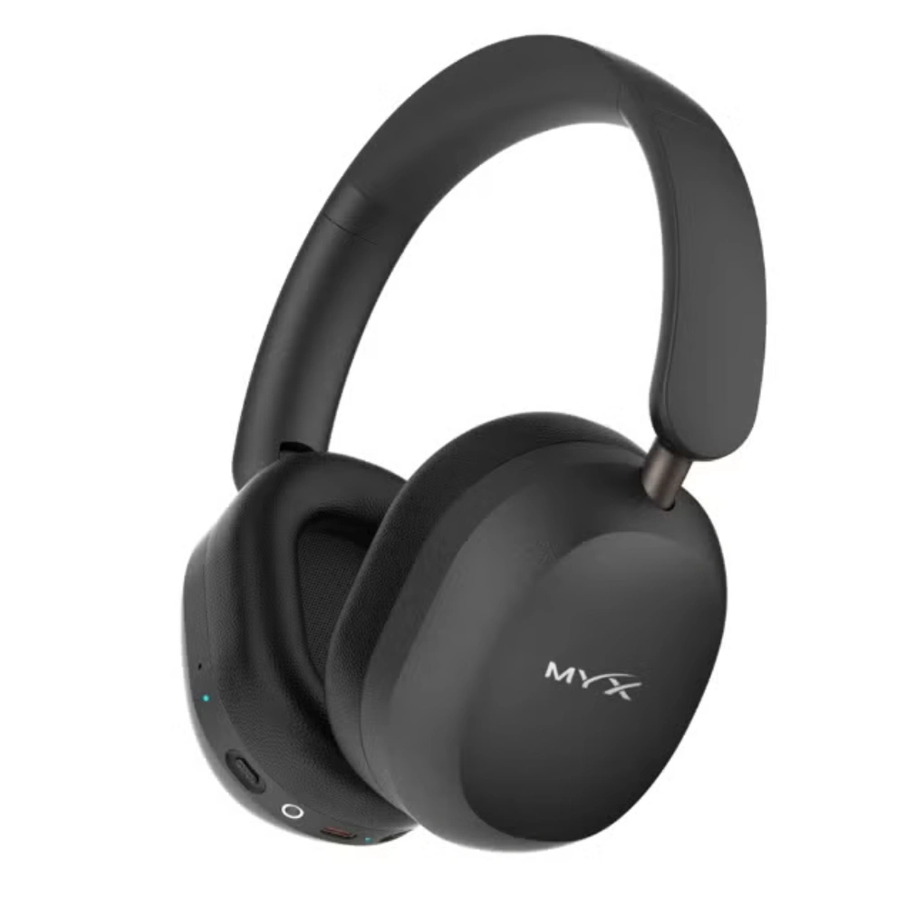 MYX PRO EchoWave Wireless Headphones, ANC 18dB, Bluetooth 5.4, 40mm Drivers, Up to 38 Hours Battery, Black - MX-V11
