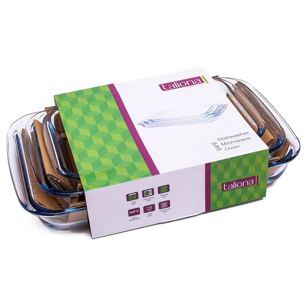 Taliona Rectangular Borosilicate Glass Bakeware 3-Piece Set 1.6 L & 2.2+3 L - TL2213523 - Image 5