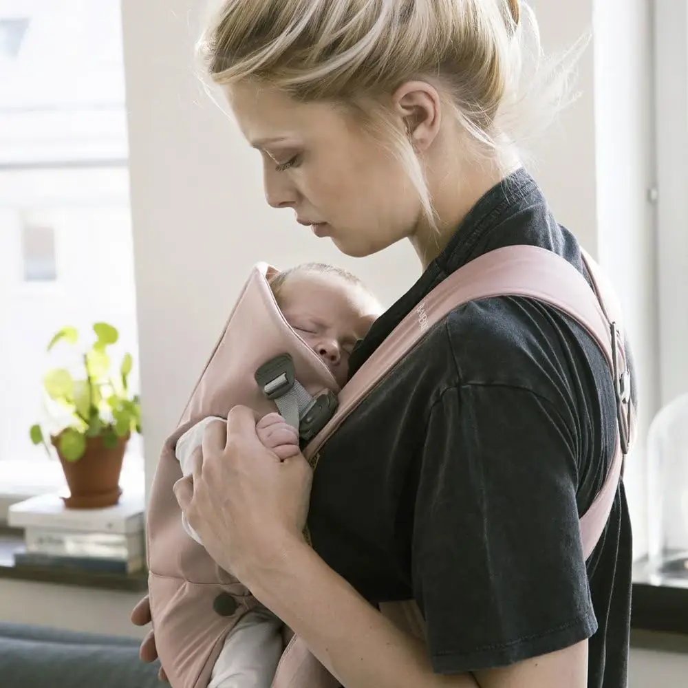 BabyBjorn Baby Carrier Mini Woven Cotton Dusty Pink - BJ021114 - Image 3