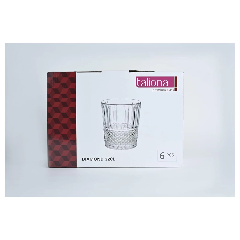 Taliona Diamond 6-Piece Clear Glass Old Fashioned Tumbler Set 32 cl - C6913815 - Image 10