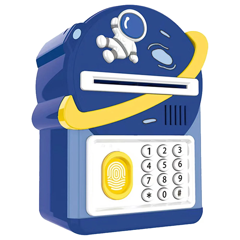 Little Story Lovely Piggy Bank with Fingerprint Lock & Music, Astronaut Blue - LS_PIGB_BU
