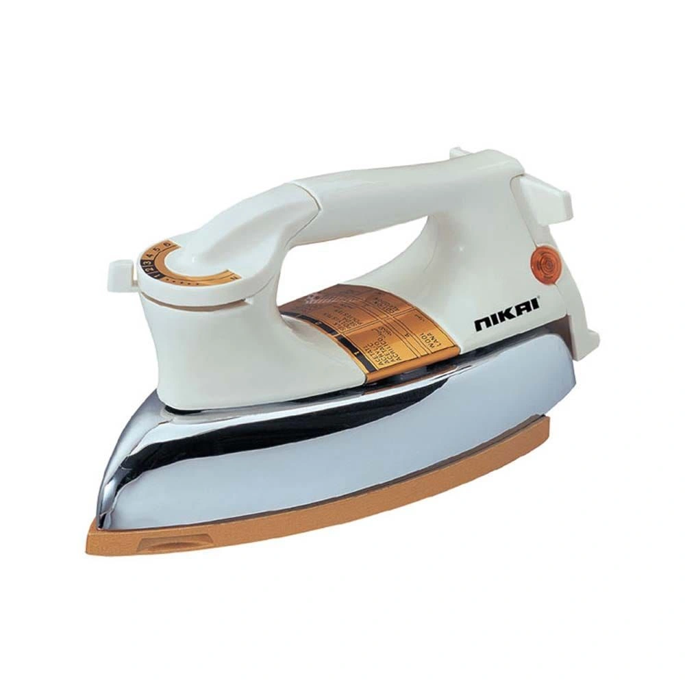 Nikai Dry Iron, 1200W Power, Golden Teflon Non-Stick Soleplate, Adjustable Temperature Control, Overheat Protection, Swivel Cord - NDI724
