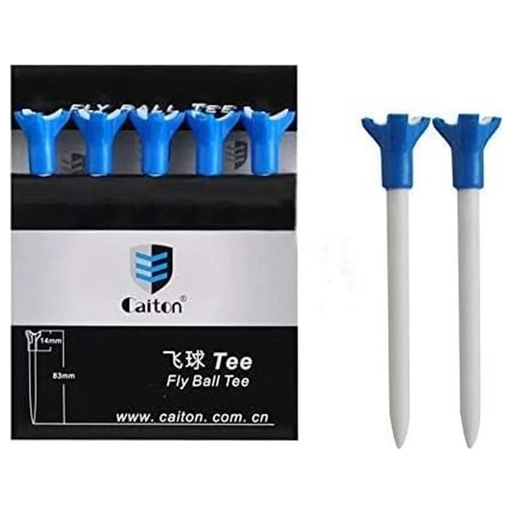 CAITON Fly Ball Unbreakable Golf Tees, 83 mm Plastic Claw Top Tees with 14 mm Head in Blue, Pack of 5 - Image 5