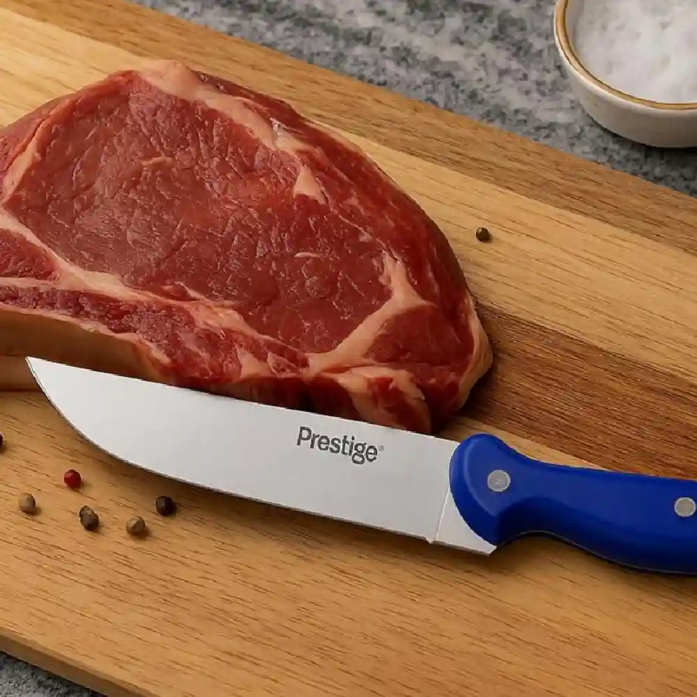 Prestige Professional 6 Inch Butcher Knife Stainless Steel Carving & Meat Slicing Knife, Blue - PR49342 - Image 4