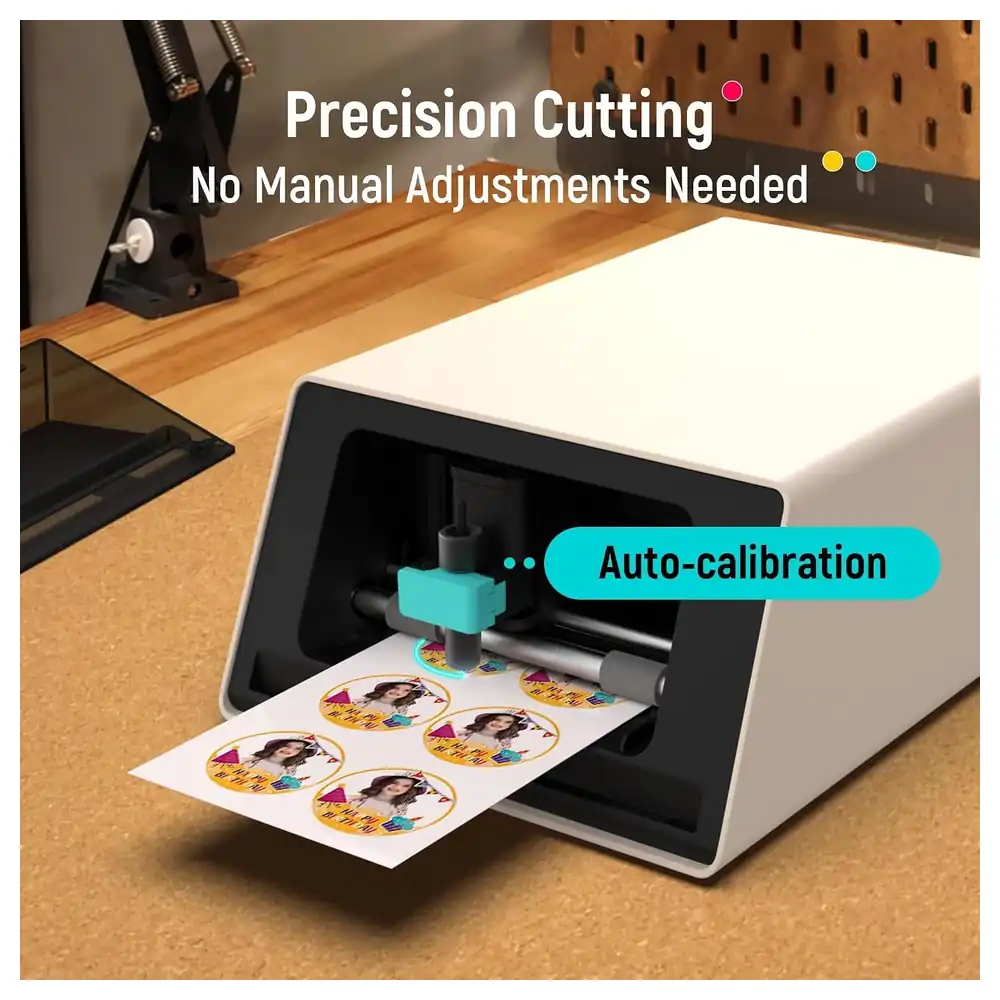 Liene PixCut S1 Photo Sticker Printer and Cutter, All-in-One Bluetooth Sticker Maker with 300 DPI Dye-Sublimation Printing and AI Auto-Cutting, White - Image 3