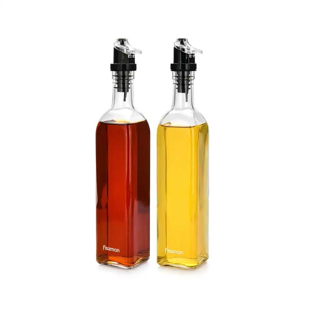 Fissman Oil Bottle Set Clear Glass 2 x 500ml - 6513