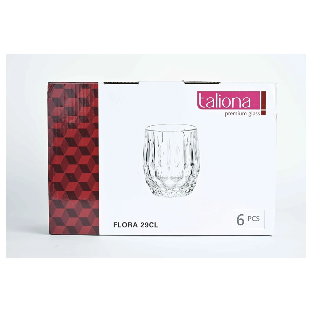 Taliona Flora 6-Piece Clear Glass Old Fashioned Tumbler Set 29 cl - C6913811 - Image 3