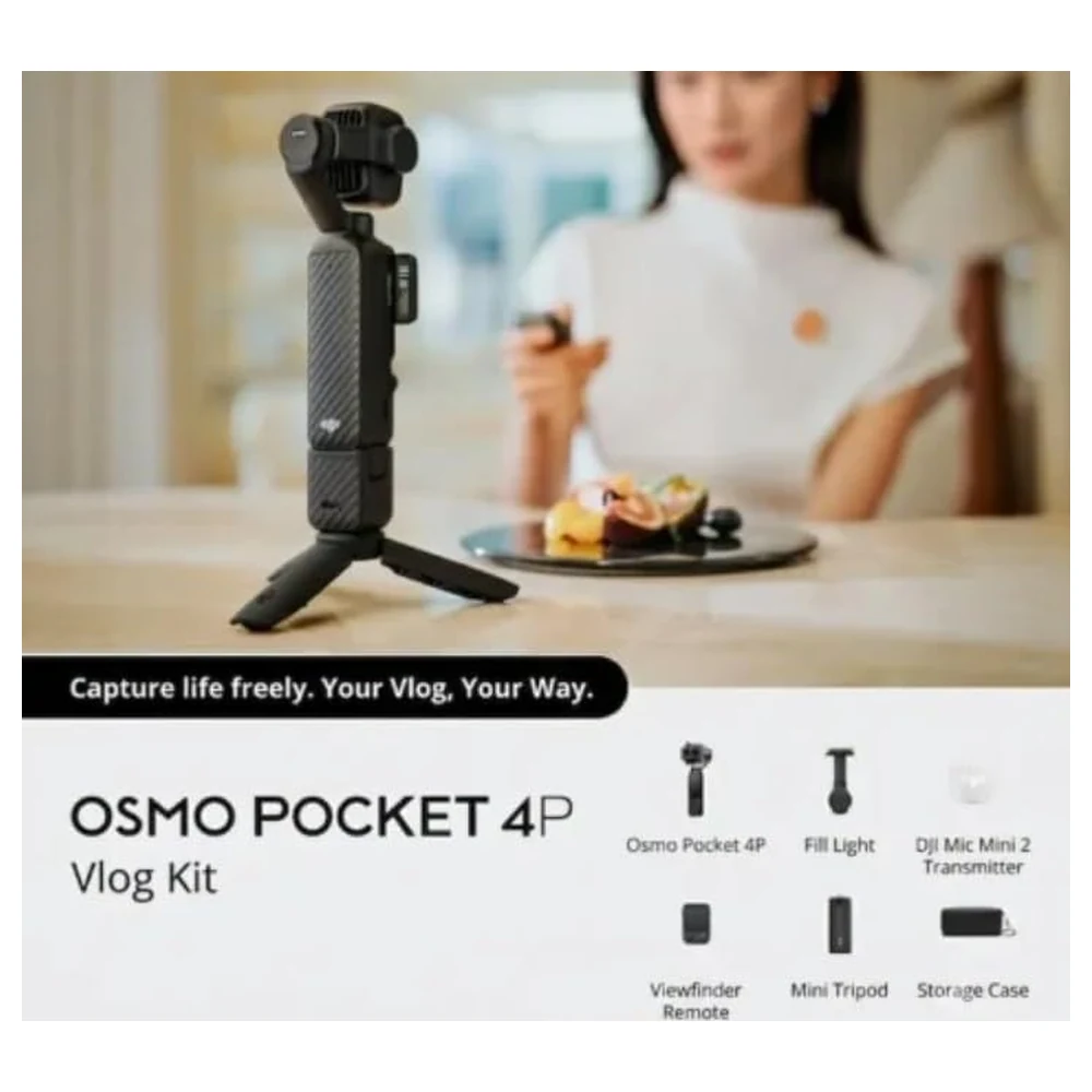 DJI Osmo Pocket 4P Vlog Combo Dual-Lens 4K Pocket Gimbal Camera with 1-Inch Sensor, 60mm F1.8 Med-Tele Lens, 3-Axis Stabilization and 103GB Storage, Black - Image 3