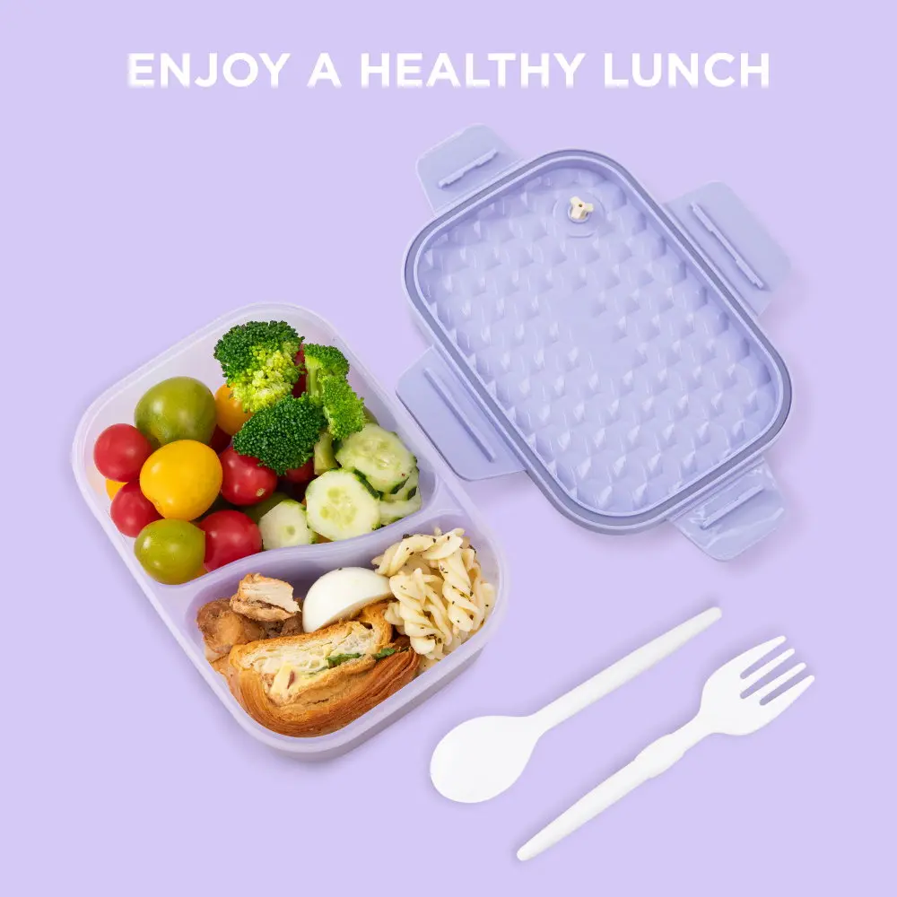 Hydrobrew Smart Serve Bento Lunch Box And Double Wall Stainless Steel Water Bottle 1100ml Plus 500ml - CMHB_LB2COMPPWBSS500_PU - Image 5