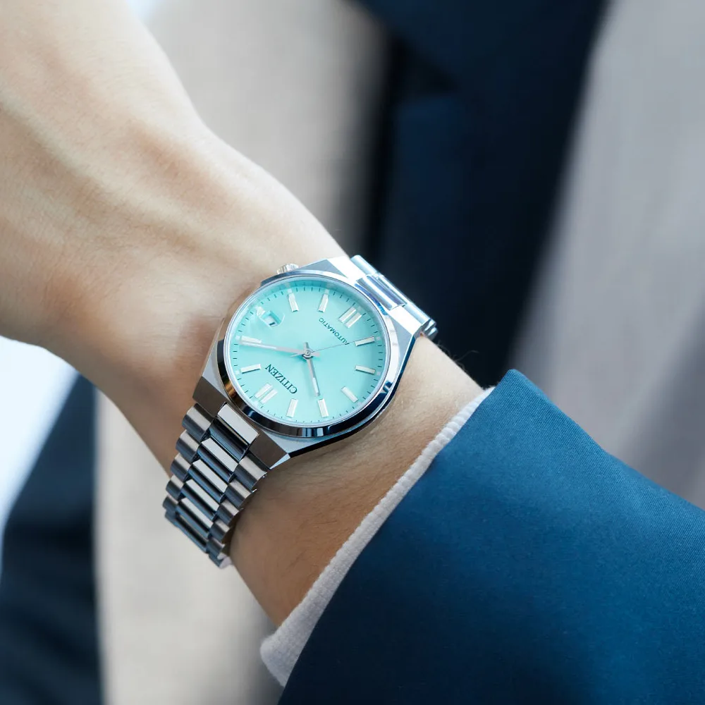 Citizen TSUYOSA 37mm Automatic Watch for Men, Ice Blue Dial, Stainless Steel Bracelet, Sapphire Glass, 5 ATM, 42-Hour Power Reserve - NJ0200-50L - Image 7