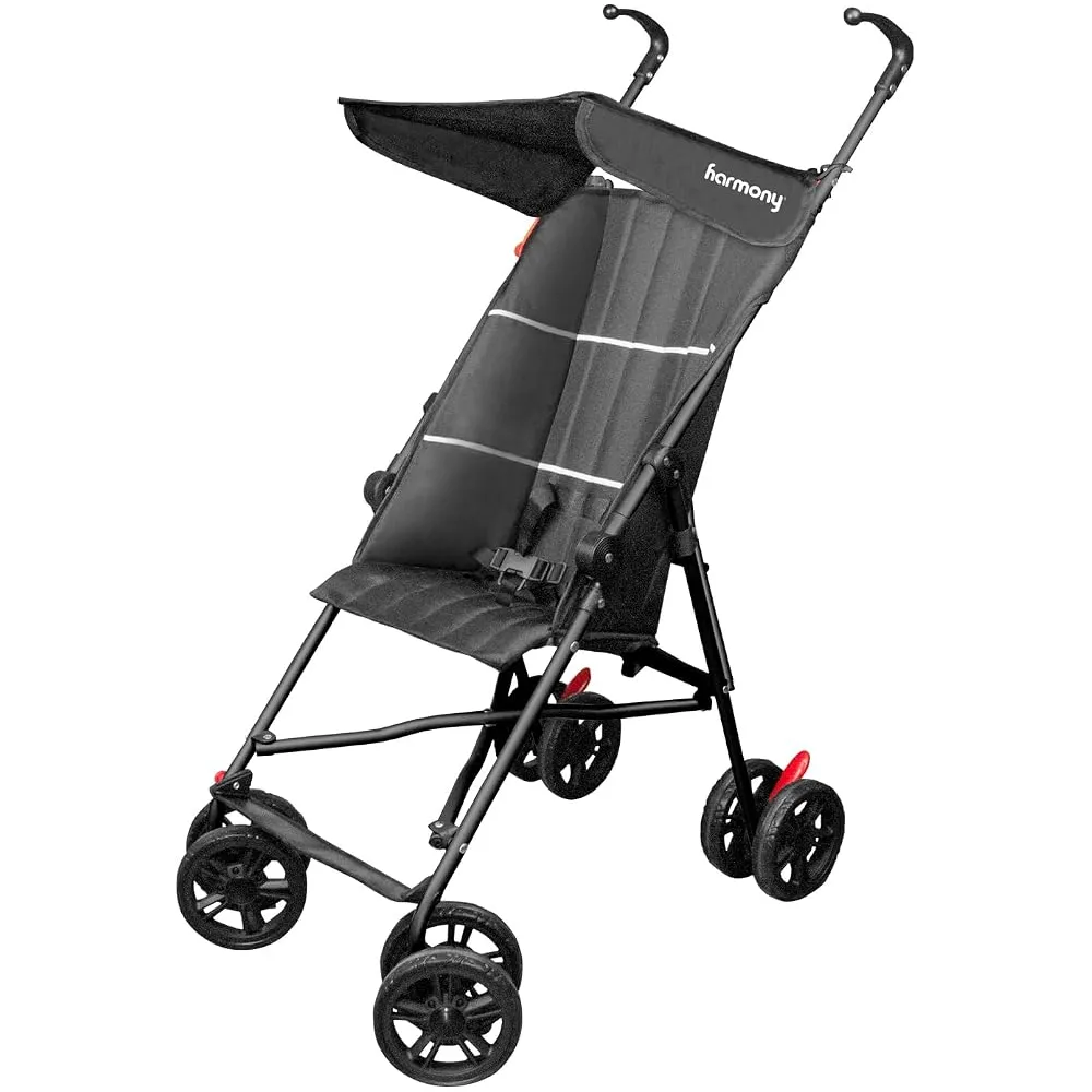 Harmony Versa Umbrella Fold Luxury Lightweight Stroller Black - MMZ07002BLK
