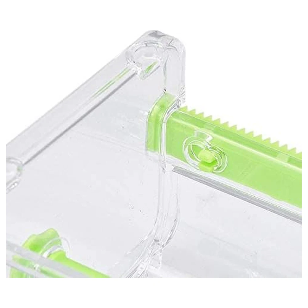 Molshine Transparent Desktop Washi Tape Dispenser Pack of 2, Stackable PS and ABS Tape Holder with Two Serrated Cutters, Green - Image 5