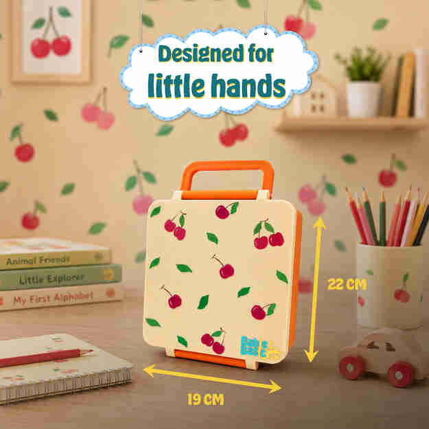 Babies Basic Insulated Bento Lunchbox with Stainless Steel Bottle 3+ Years - Beige - Zoo 12310-MIX-BEI-CHER - Image 3