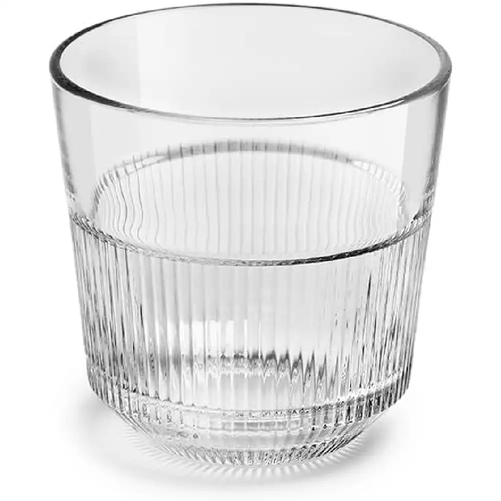 Royal Leerdam Rayo Rocks Glass Set, 6-Piece 270ml Embossed Tumbler Glasses, Thick Stable Base, Clear Glass - 926590 - Image 2