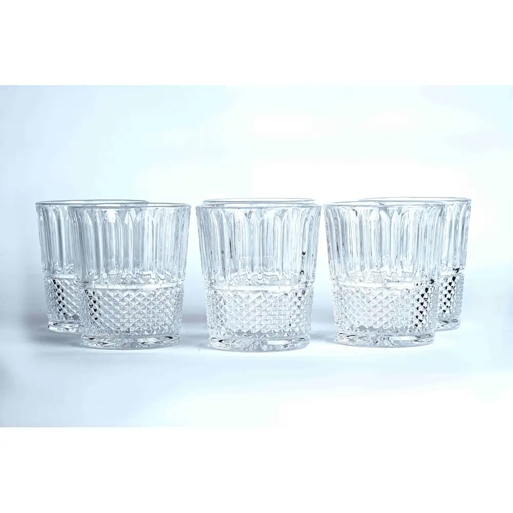 Taliona Diamond 6-Piece Clear Glass Old Fashioned Tumbler Set 32 cl - C6913815 - Image 4