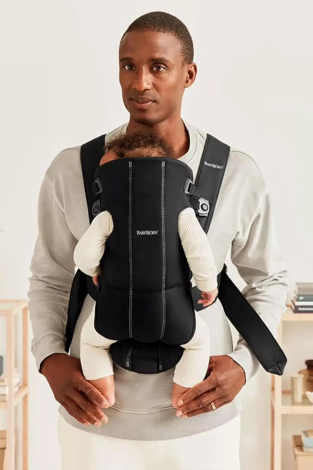 BabyBjorn Baby Carrier Mini Woven Cotton Black - BJ021156 - Image 5