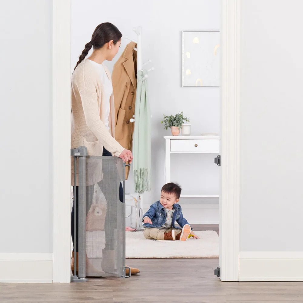 Regalo Extra Wide Retractable Baby Gate, Expands up to 50 Inches, Secure Mesh Barrier, Lock and Unlock Indicator, Hardware-Mount Installation, Pet-Friendly Design, 30 Inches Tall, Grey - 1850 G - Image 8