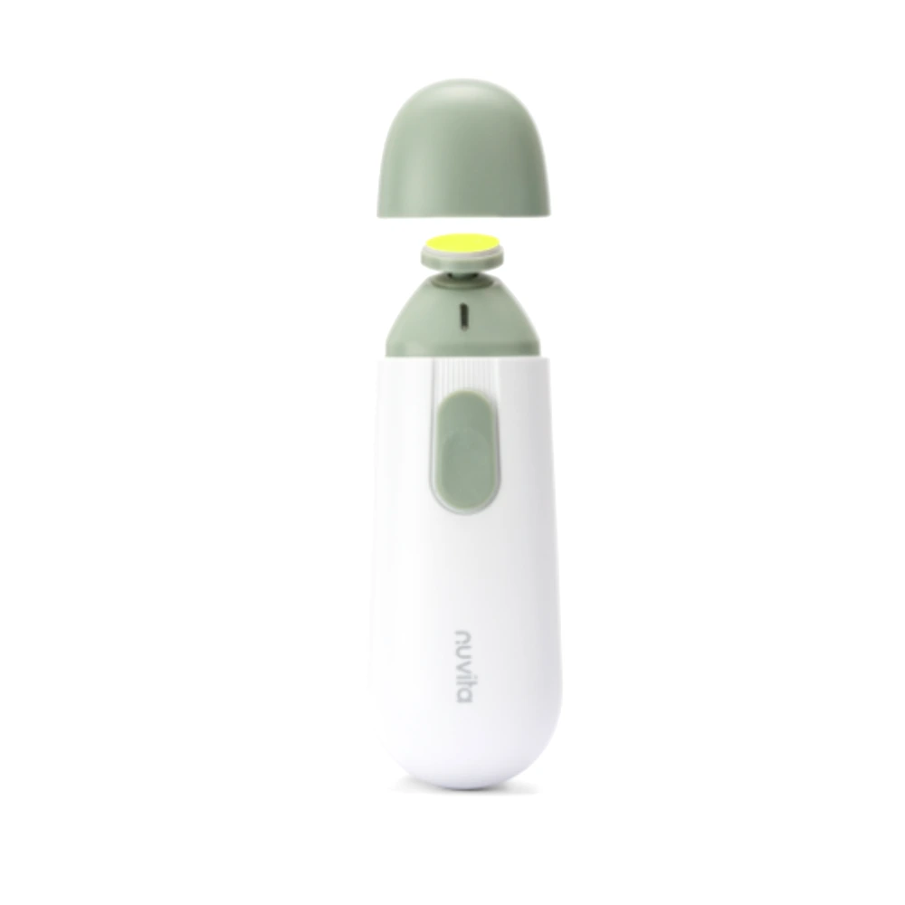 Nuvita Trimmy Electric Nail Clipper & Nail File, Safe & Gentle for Babies & Children, 2 Speed Settings, 5 Filing Heads, Quiet & Easy to Use, Sage Green - NU-IBKT0042