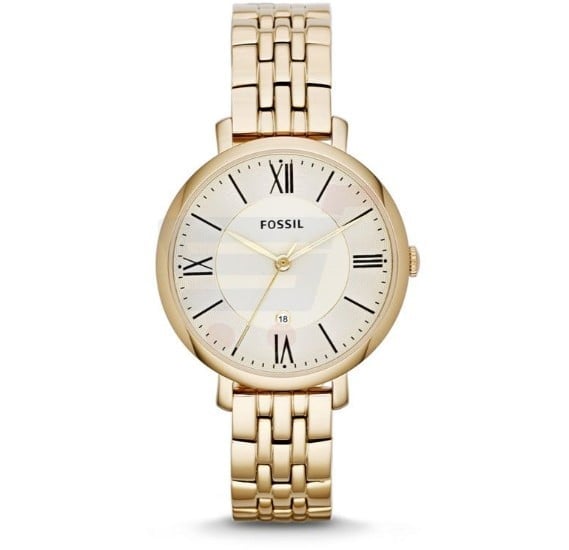 Fossil Analog Dress Stainless Steel Gold Dial Watch For Women - ES3434